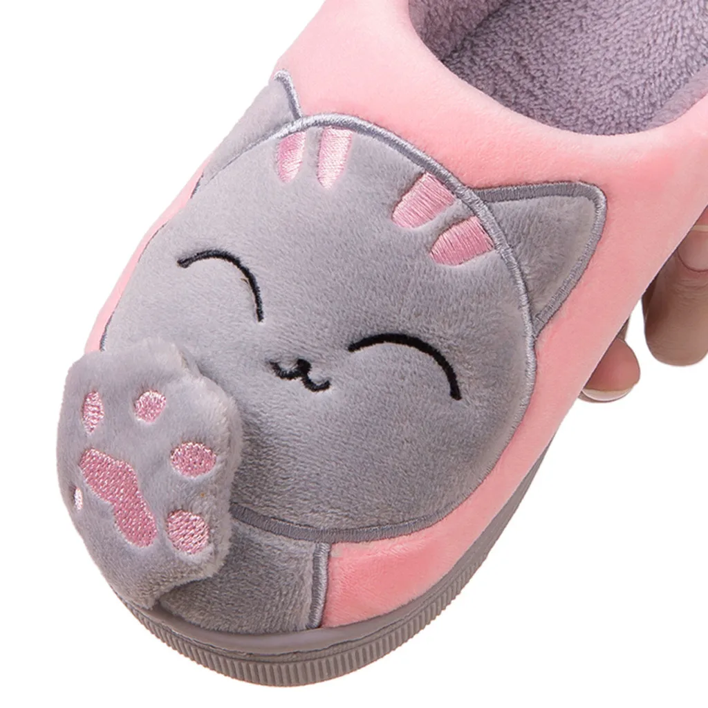 Kids baby slippers shoes Boys Girls Winter Cartoon Cat Non-slip flat heels Home Indoors Shoes non slip baby slippers тапочки