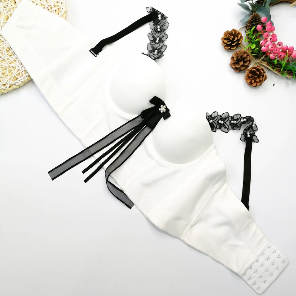 A1060 New Fashion Lace Camisole Fish Bone Ladies Bow Sexy Women Wholesale Corset Overbust Bustier Crop Tops