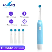 SEAGO brosse à dents électrique avec 5 têtes de brosse enlever la batterie rotative Sonic adulte hygiène buccale brosse à dents dentaire pour cadeau de sécurité(China)