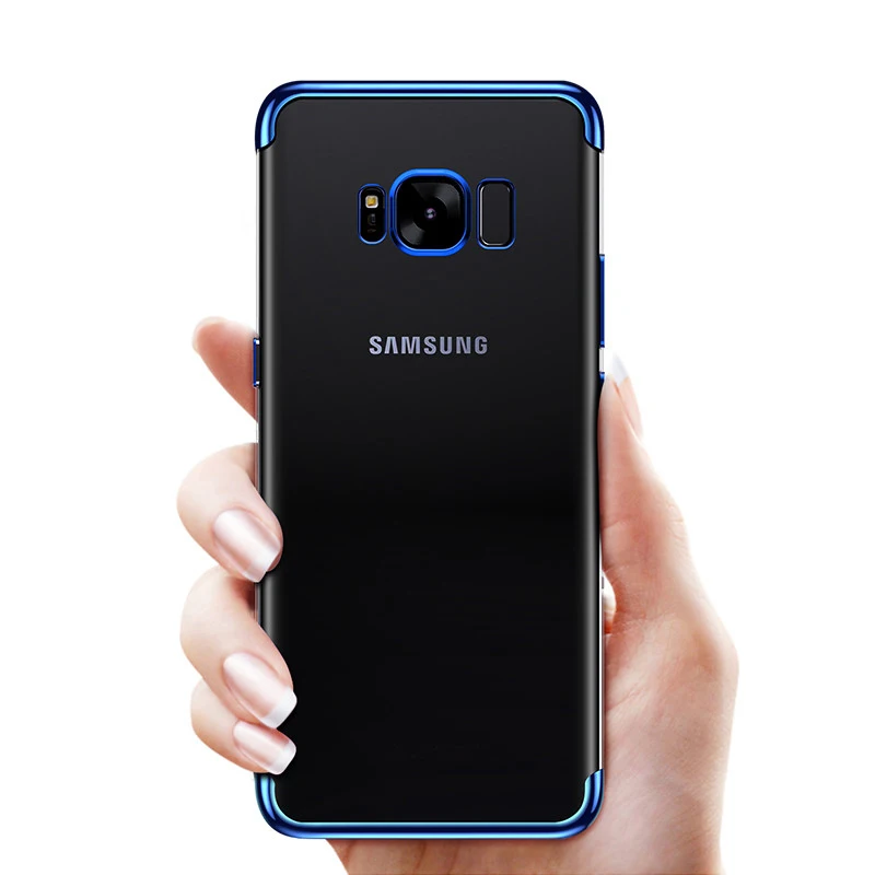 

For Samsung Galaxy S8 S8 Plus Case Cover Transparent Plating Soft Silicone Back Cover For Samsung GalaxyS7 S7Edge Phone Coque