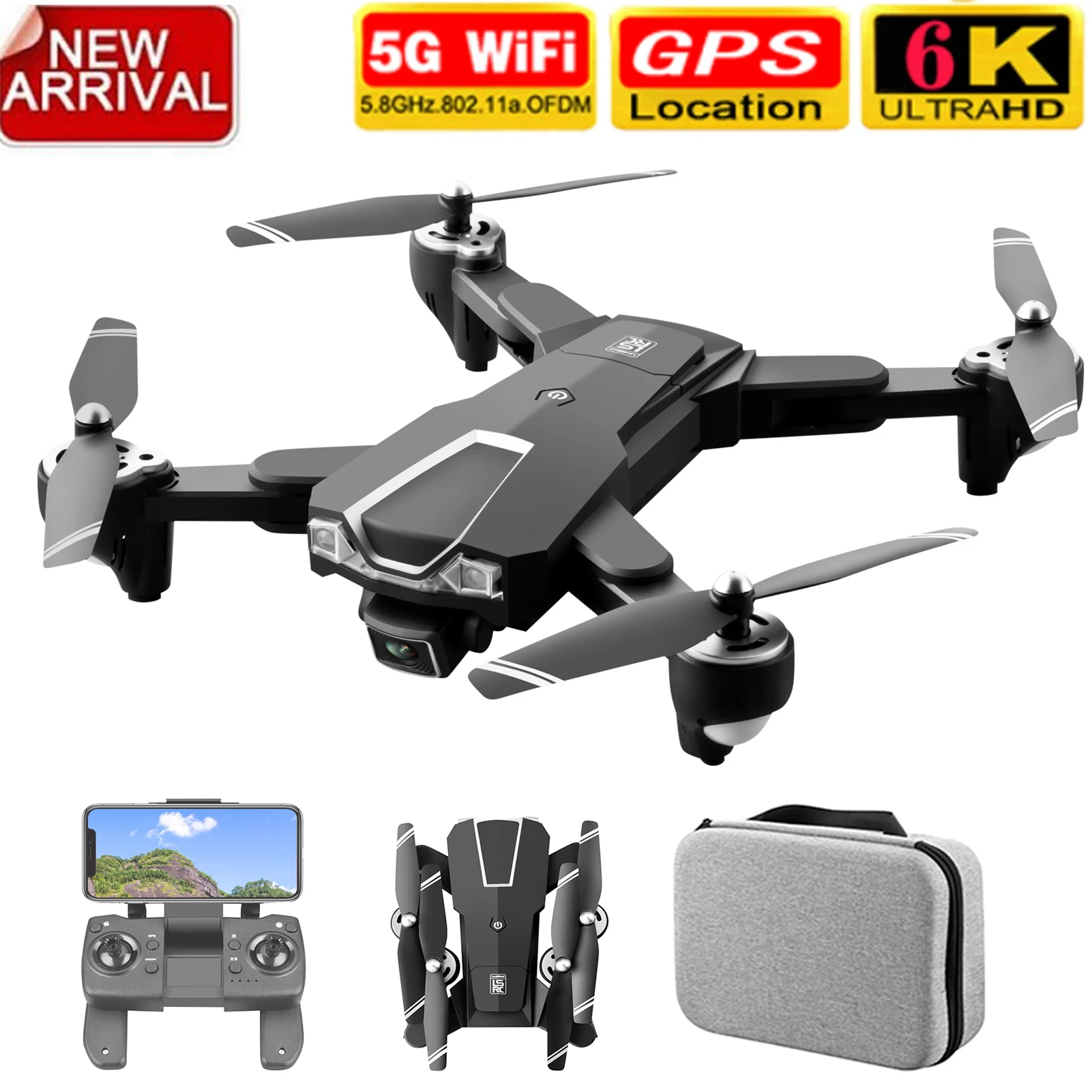 Дрон Mnini LS-25 2 камеры 6K 4K WIFI FPV GPS функция изменения высоты | Игрушки и хобби