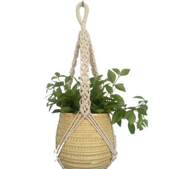 

1Pc Vintage Jute Rope Braided Pot Holder Plant Hanger Hanging Planter Basket Rope 78Cm