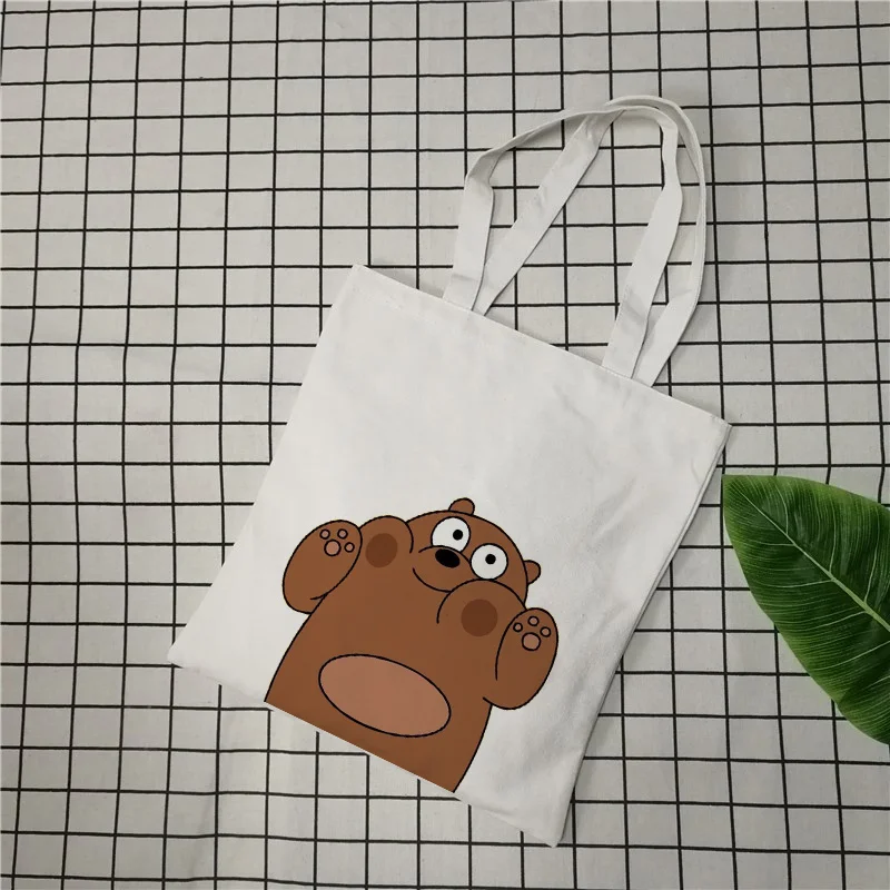 Женская сумка Мы Голые Медведи Мультфильм повседневные пляжные сумки Сумка моющаяся сумка многоразовая эко-сумка повседневное использование Холщовая Сумка для покупок