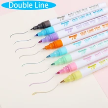 Художественные маркеры с двойными линиями, ручка, тонкая линейка, маркер, карандаш для каллиграфии, цветная ручка для скрапбукинга