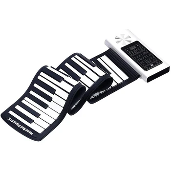 

HOT-Electric Roll Up Piano Portable Foldable 61 Keys Electronic Music Keyboard Piano Battery or USB Powered with Louder Speaker