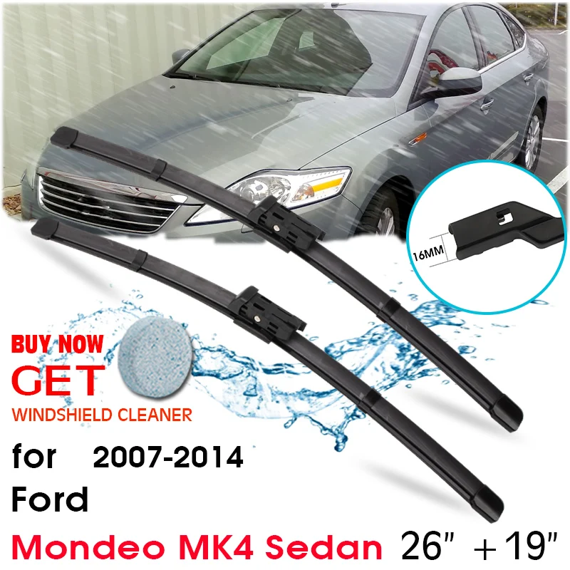

Car Front Window Windshield Rubber Silicon Refill Wiper For Ford Mondeo MK4 Sedan 2007-2014 LHD / RHD 26"+19" Car Accessories