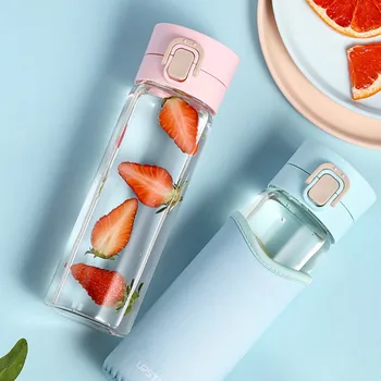 

Milk Drink Water Bottle Kids Plastic Frosted Sports Drinking Water Bottle Straw Chilly Infuser Borraccia House Decor OO50BL