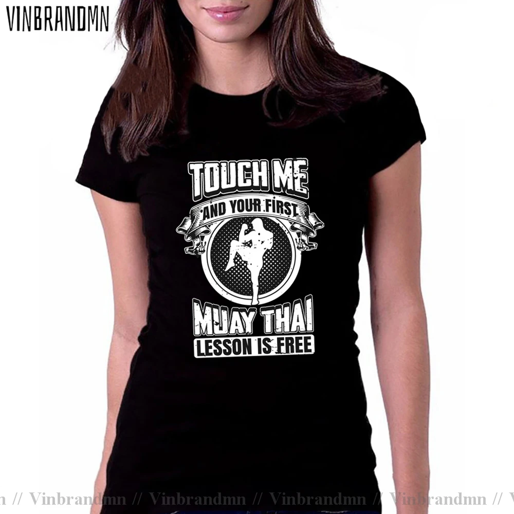 Touch Me And Your First Muay Thai Lezione Is Free T Shirt Donna Tiger Muay Thai T-Shirt Palestre Abbigliamento Thai King Kickboxing Tees