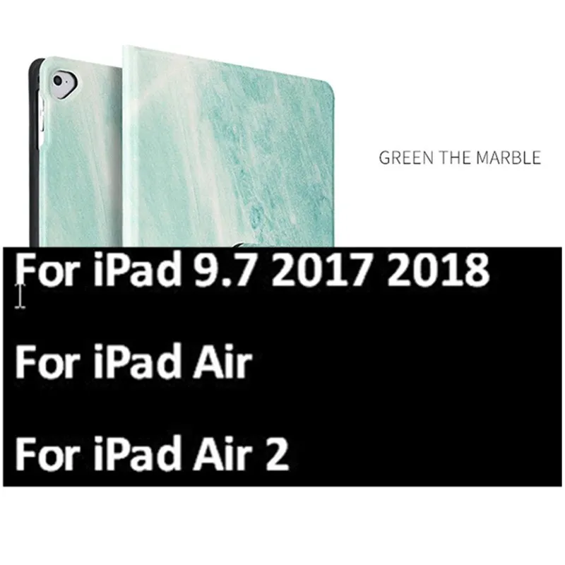 Для iPad Air 2 Чехол тонкий Чехол под мрамор для iPad чехол 9,7 Pro 9,7 Чехол для iPad Pro 10,5 чехол Funda для iPad Pro 11 - Цвет: 5th 6th Gen  Green