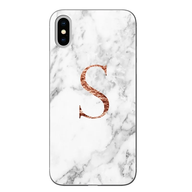 Красный Пользовательское имя письмо монограмма розовый мрамор A B K Q для iPhone X XR MAX чехол для iPhone 5S 6 6s 7 8 Plus Жесткий Чехол для ПК - Цвет: Красный