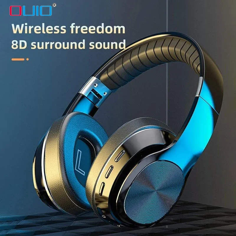 OUIO VJ320 HiFi Headphones Wireless Bluetooth 5.0 Foldable Support TF Card/FM Radio/Bluetooth Stereo Headset With Mic Deep Bass