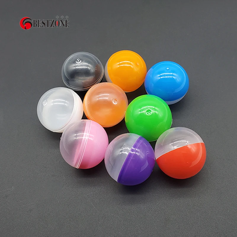 

50Pcs 40MM Plastic Surprise Balls Kids Toy Capsules Half Transparent Empty Eggshell Can Open For Vending Machine Kids Child Gift