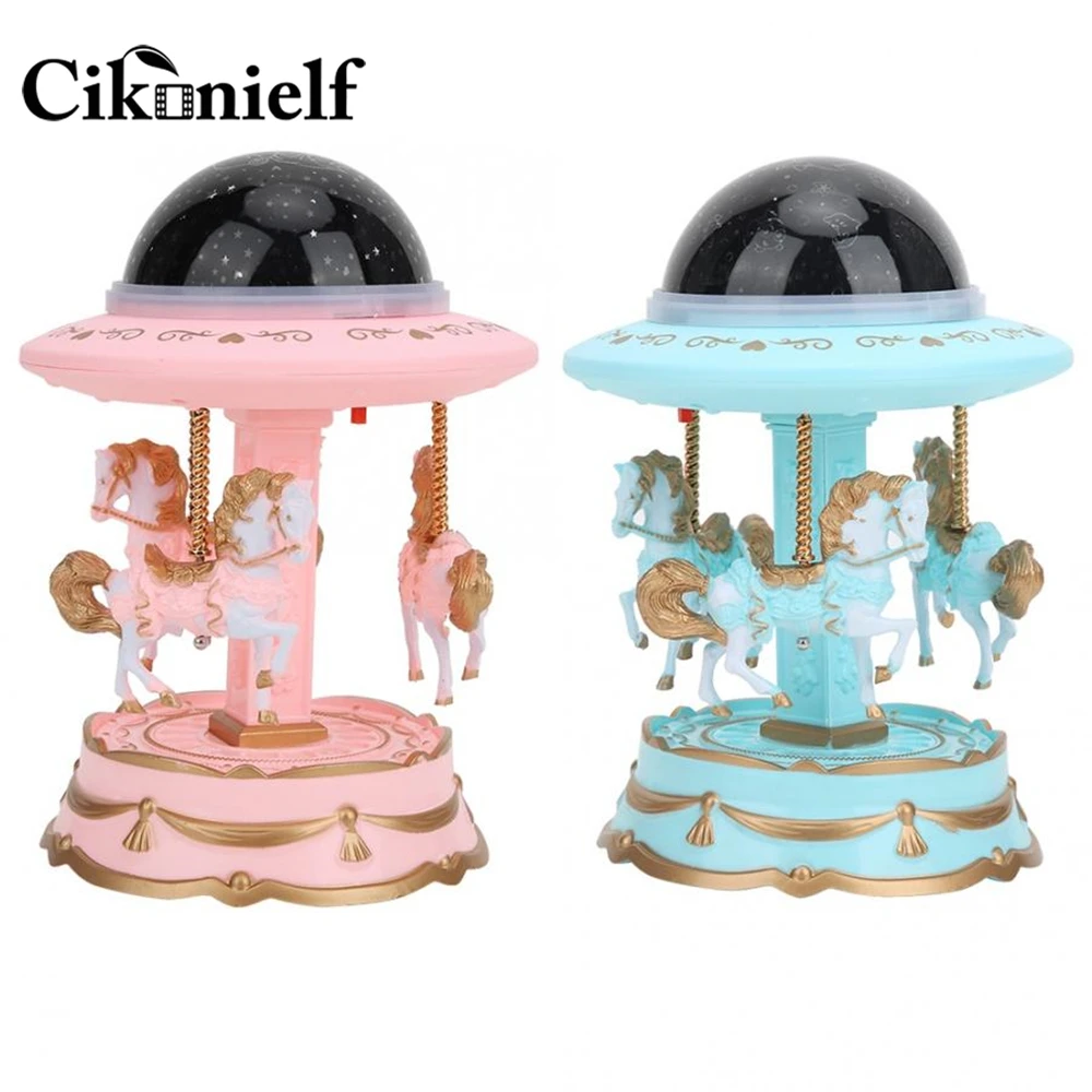 Cikonielf Music Lovely Music Box Rotating Musical Box With Projection Light For Home Decoration Birthday Gift Music Boxes Aliexpress
