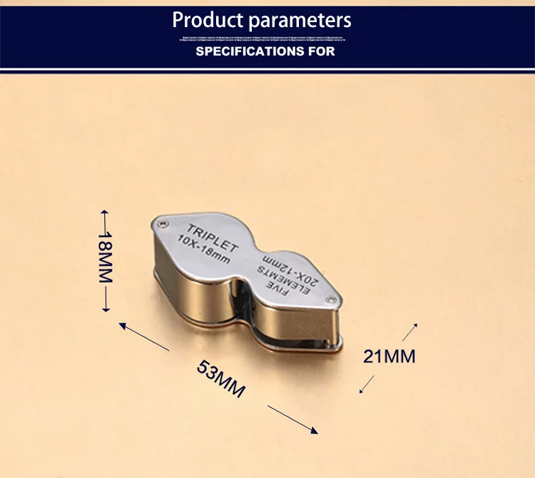 Двойное складное увеличительное зеркало, две линзы, 10 раз, 20 раз, оптическое стекло, линзы, идентификация, ремесло, увеличительное стекло