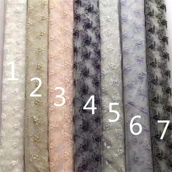 

Fashion Women's Dress Sequin Embroidered Fabric Embroidery Lining Simple Mesh Polyester Multi-Color Lace Embroidery Lining