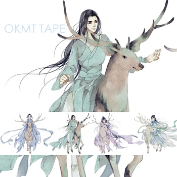 

washi tape ancient style fairy hero deer edge decoration sticker
