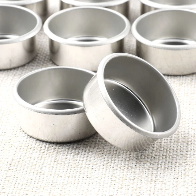 10pcs Mini Candle Jars Round Metal Candle Cups Tea Light Tins DIY