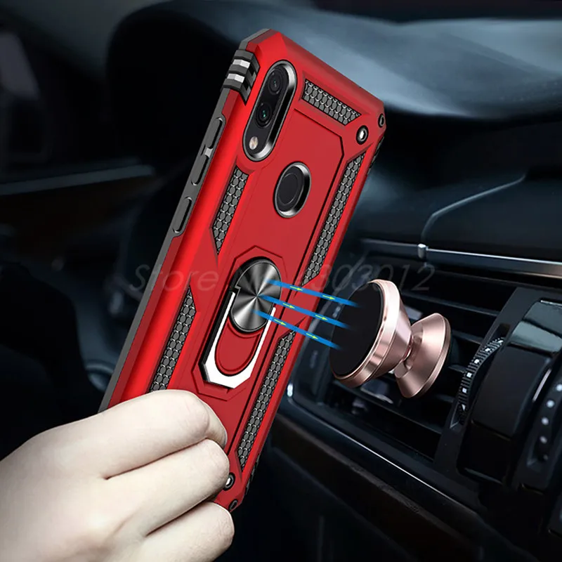 Роскошный чехол для Xiaomi Redmi Note 7 8 Pro K20 силиконовый защитный бампер противоударный чехол для телефона для Redmi 7 7A с кольцом на палец