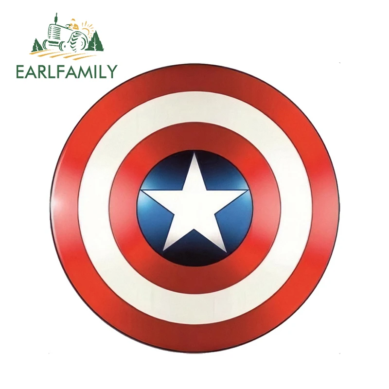 

EARLFAMILY 13cm x 13cm Captain America Shield Super Hero Marvel Car Stickers Car Window Bumper Laptop Waterproof Vinyl Decal