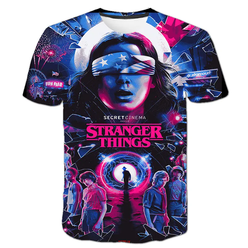 Stranger Things season 3 T Shirt Girl Upside Down Tshirt Eleven Girls Graphic Grunge T-shirt Teen Tee Shirts Children Clothing