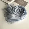 Écharpe en lin de couleur unie pour femmes, turban hijab