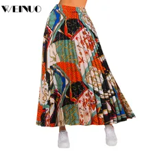 Юбки Женские миди юбки 2019Top Женская Бохо Высокая талия юбка летняя повседневная Пляжная Макси Длинная Цветочная юбка Jupe Femme