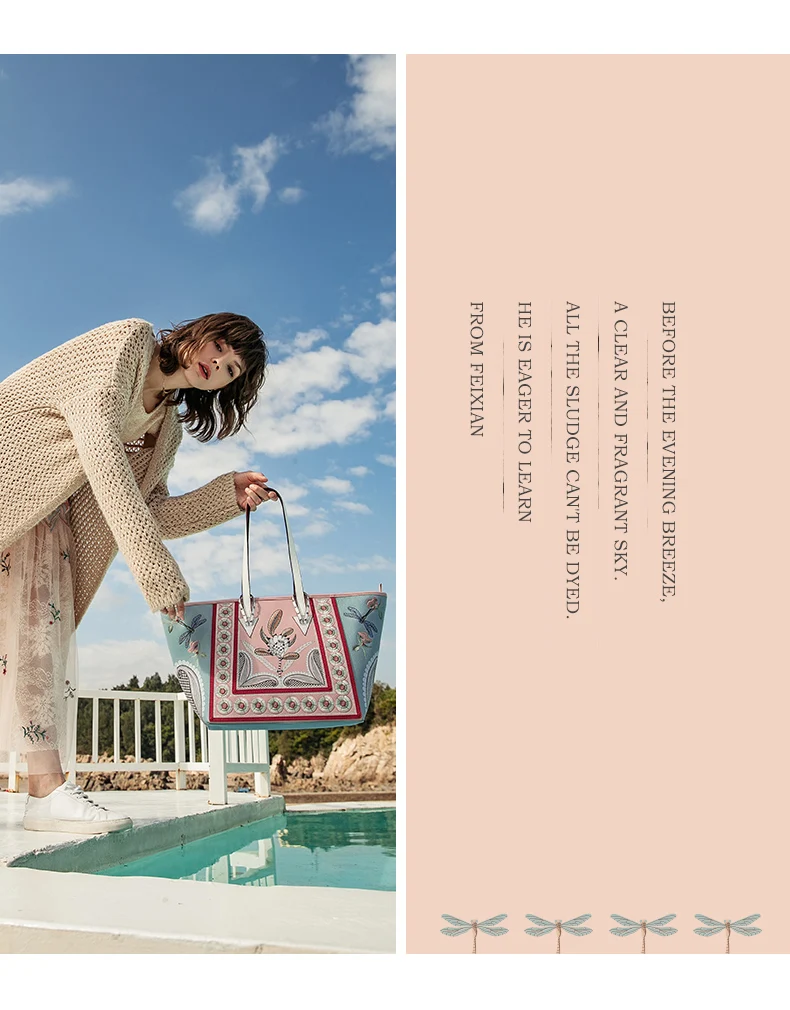 LIAN CAN, вместительная Повседневная сумка с вышивкой из натуральной кожи, сумки через плечо, роскошные сумки, женские сумки, дизайнерская Роскошная брендовая сумка