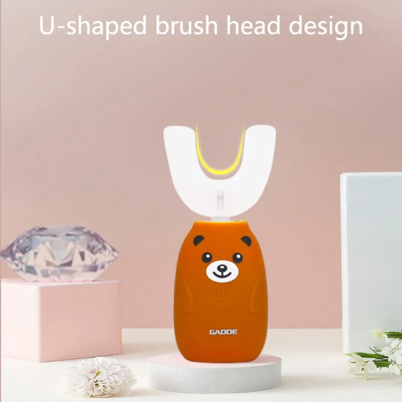 

U-Shape USB Charging Automatic Electric Toothbrush 360 Ultrasonic Teeth Cleaner Cute