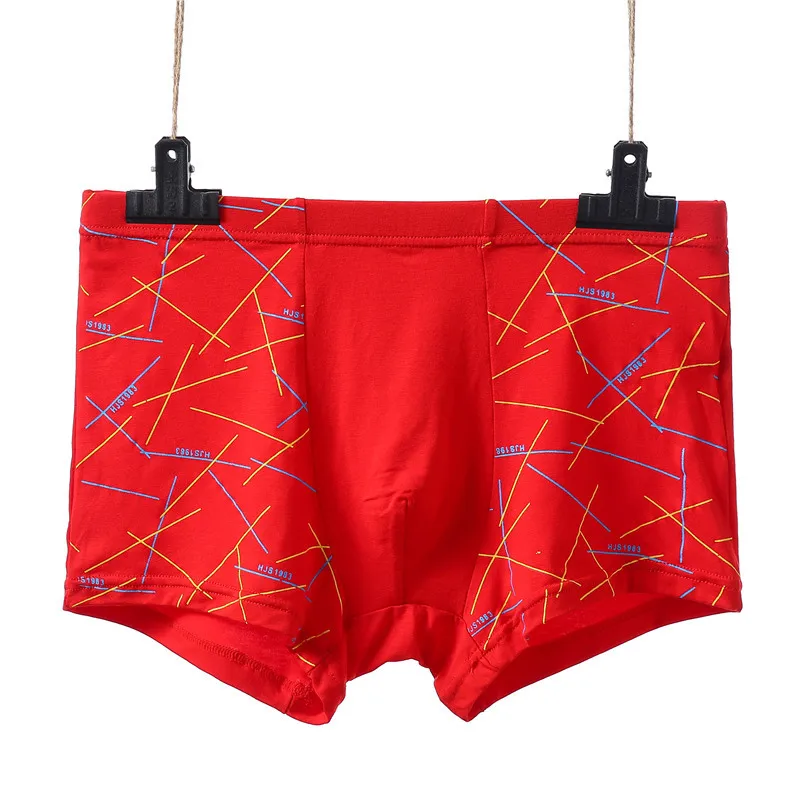 4pcs/lot Top Quality Boxers Modal Underwear Male Box Plus Big Size 4XL/5XL/6XL/7XL Boxer Shorts Men's panties bamboo fiber - Цвет: red