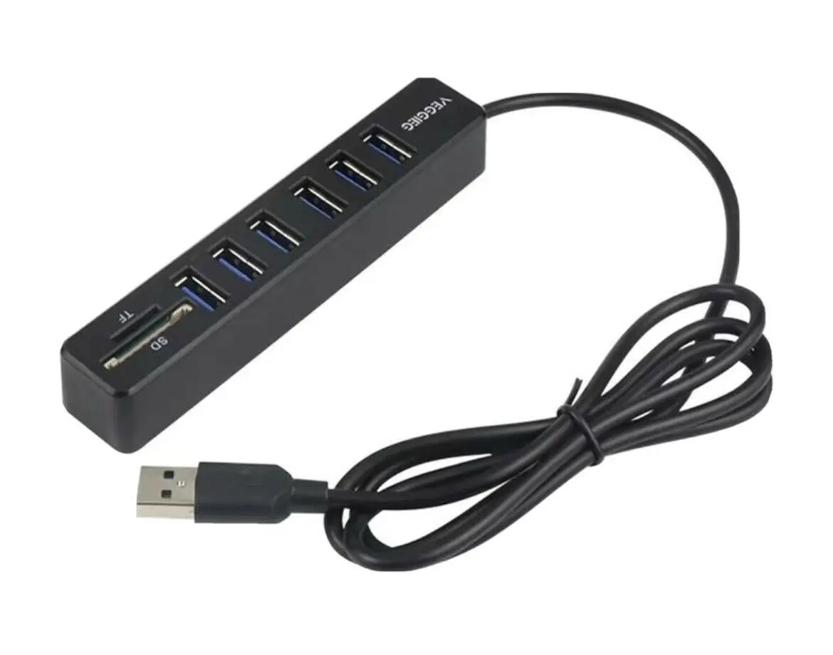 

Разветвитель USB 2,0, кардридер, 6 портов, 8 в 1