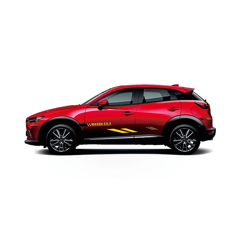 Red car Гоночные спортивные полосы для Mazda CX-3 Mark Levinson автомобильные обе стороны тела индивидуальная наклейка Range Rover Sport авто наклейки - Название цвета: Red car