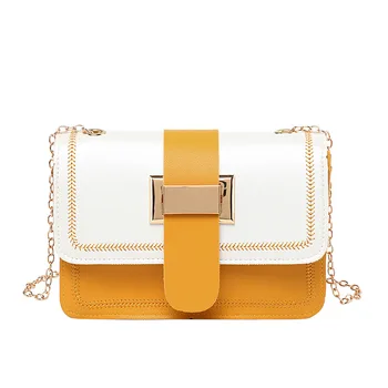 

2020 summer Korean version of the new single shoulder messenger hit color pin buckle chain ladies small square bag