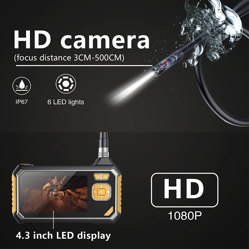 Inskam113 LCD 4.3 Inch Screen 5.5mm diameter 10m Handheld Digital Camera Inspection Endoscope Monit