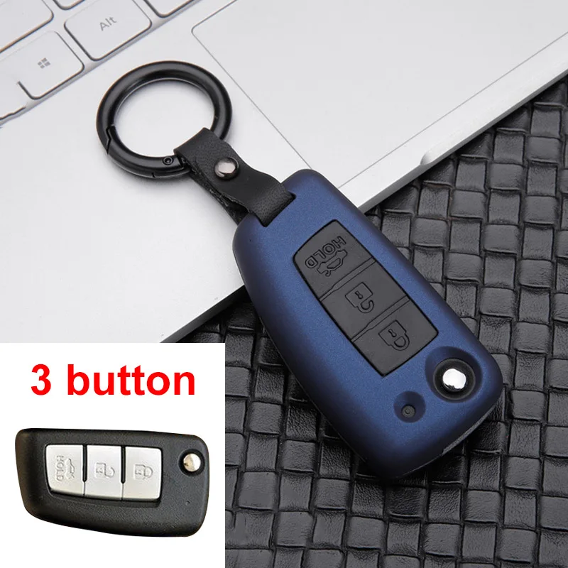 3 Button Blue АБС-пластик+ силиконовый чехол для ключей от машины крышка для Nissan X-Trail T32 космического аппарата изгой, Juke F15 Qashqai J11 Murano MAXIMA ALTIMA аксессуары - Название цвета: 3 Button Blue