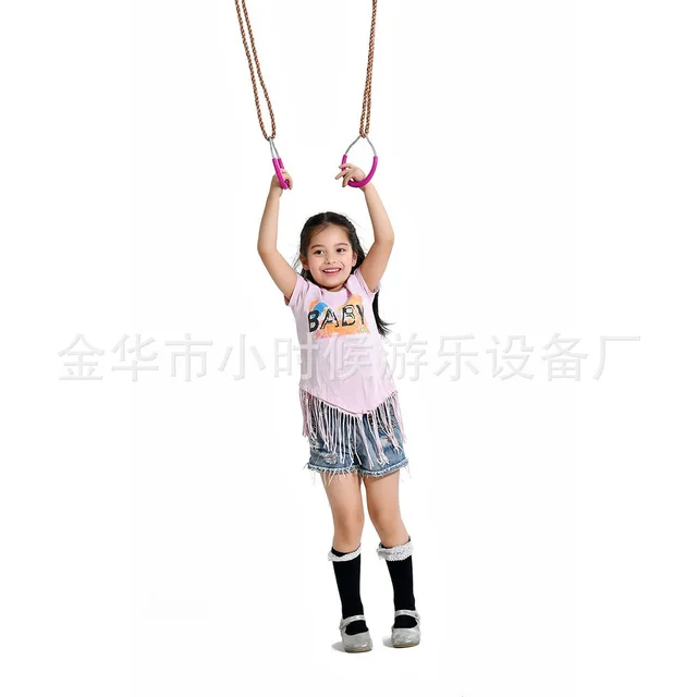Kids Fitness Rings Climbing Game Toy Outdoor Training Activity Safe Sports Rope Swing Hanging Rings Children Climbing Equipment 4