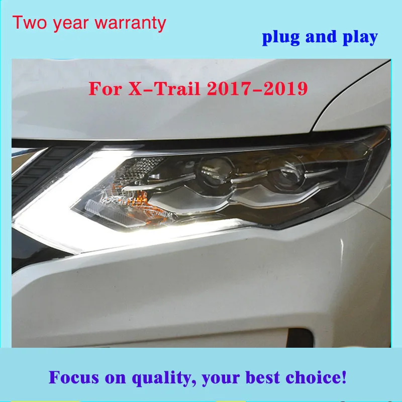 2 шт. светодиодный фары для Nissan X-Trail- светодиодный фонарь светодиодный DRL+ Динамический сигнал поворота для X-Trail светодиодный фонарь