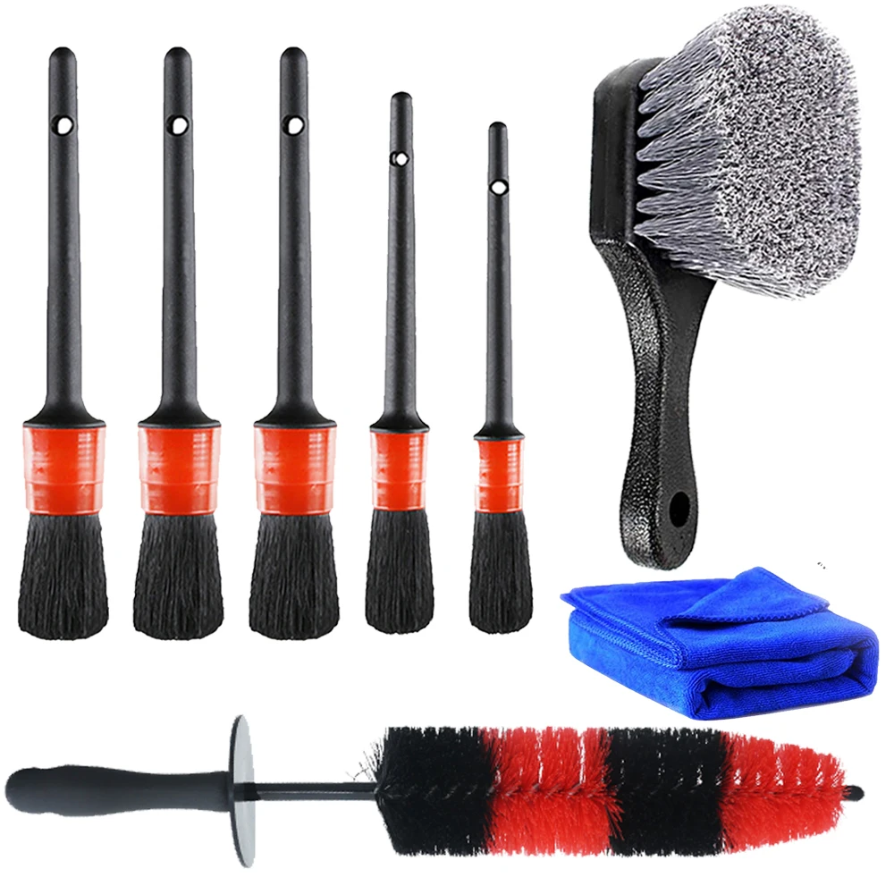 

7Pcs Tire Brush Kit Detailing Brushes Set Car Wheel Rim Air Vent Brush Set For Cars Truck Cleaning Dirt Dust Clean Brush Set