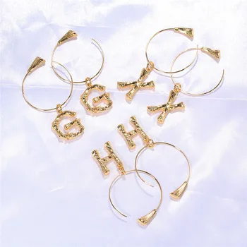 

2020 Fashion Customize Bamboo Letter Earrings Hip-hop Sexy Girls Letter Hoop Tassel Earring Personality Jewelry Gift for Women