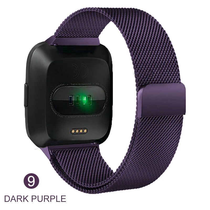 Магнитный Миланский ремешок из нержавеющей стали для Fitbit versa/Versa 2 сменный металлический ремешок для Fitbit versa Live - Band Color: Deep purple