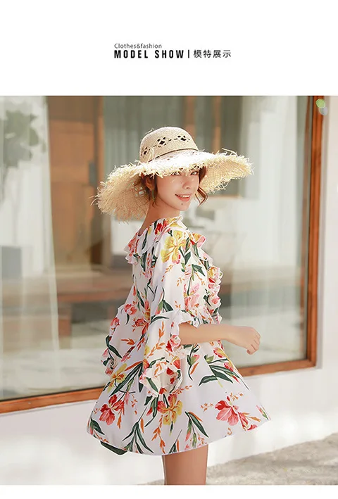 

Korean Style Spa Resort Outdoor Bikini Three-piece Set Bathing Suit Women's Sexy Conservative Slimming Thin Beach Swimwear Women