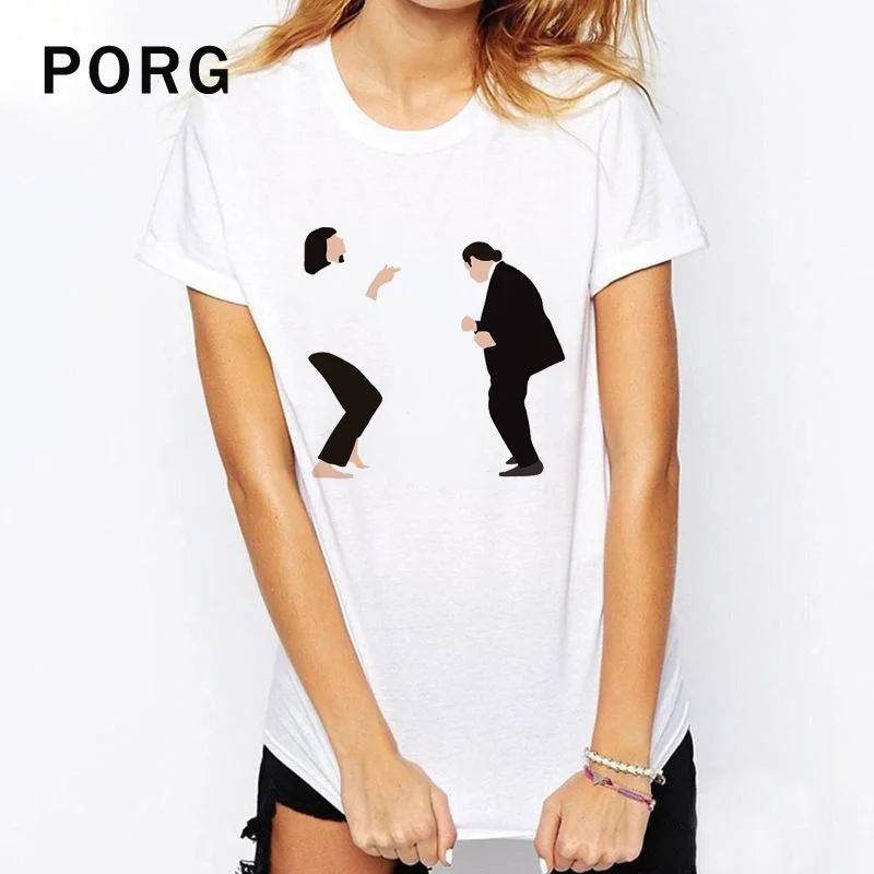 Белая женская футболка из хлопка с принтом криминальной фантастики одежда в