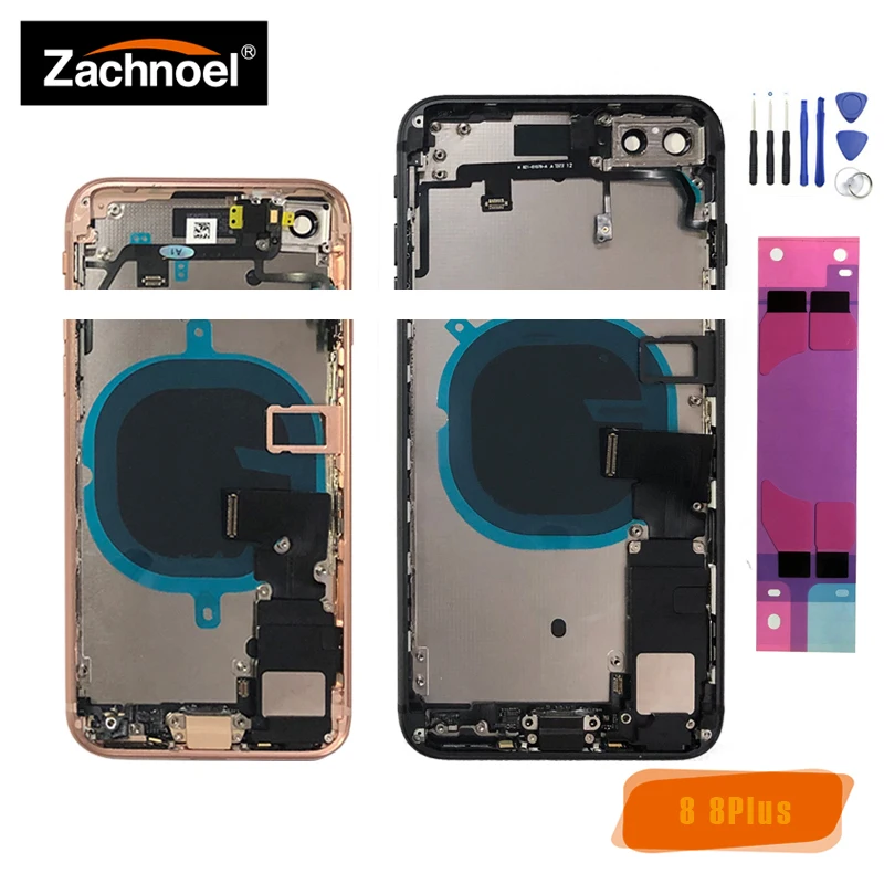 

Full Housing for Iphone 8 8Plus Plus Back Battery Cover Middle Frame Chassis + Glass with Flex Cable Assembly Parts CE / No CE