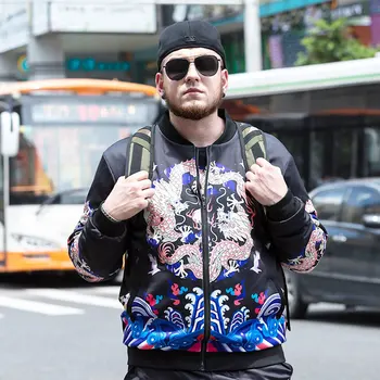 

New size jackets cotton casual zipper printing men's clothing wholesale