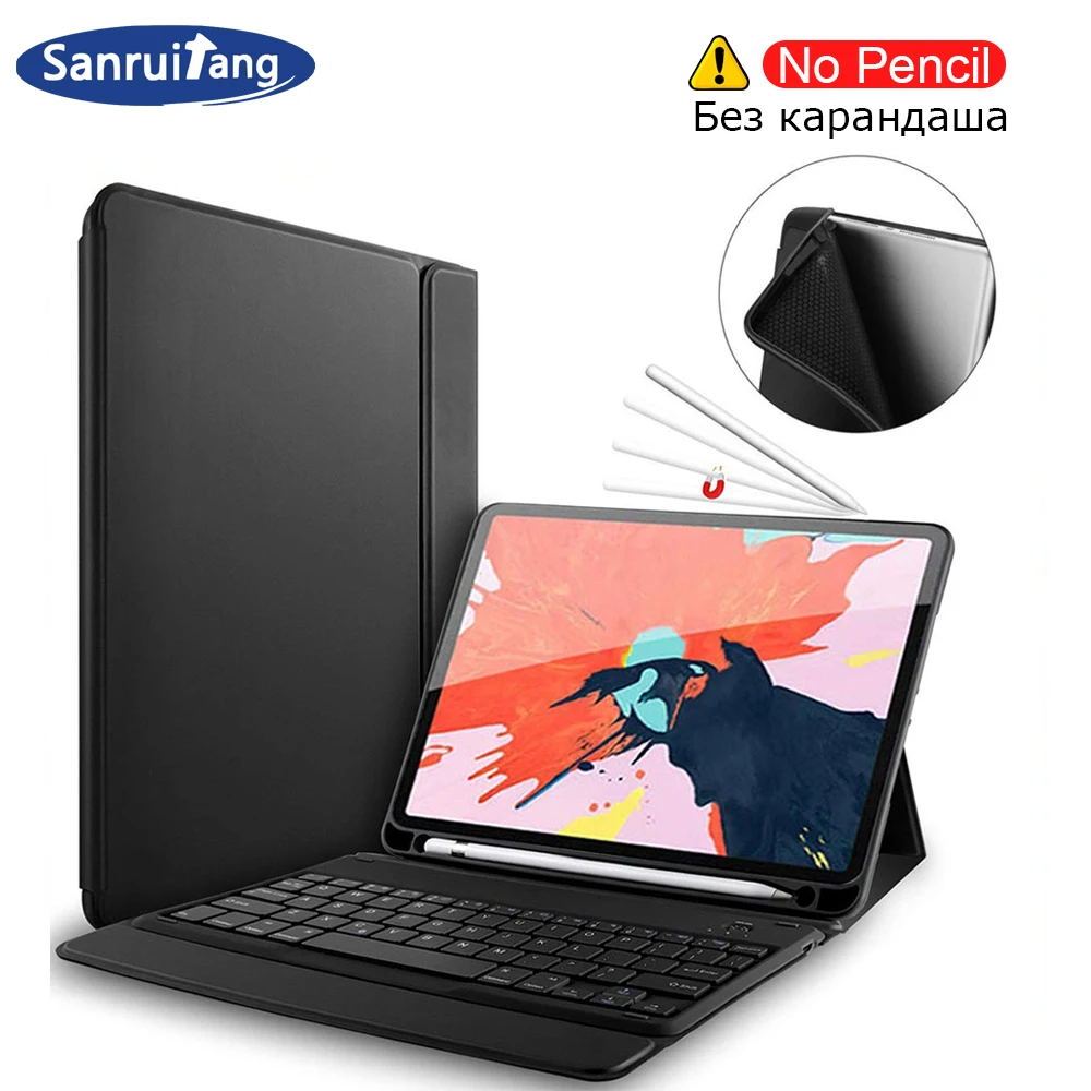 

Bluetooth Keyboard Case For iPad Pro 12.9 2018 With Pencil Holder PU Leather Smart Keyboard Silicone Cover For iPad 12.9 Funda