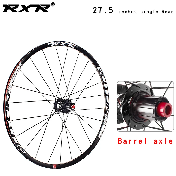 RXR горный велосипед, велосипедная ступица, Аксессуары для велосипеда 27,5 RC3, подшипник из углеродного волокна, алюминиевое Велосипедное колесо из сплава - Цвет: 27.5 black  Rear TA