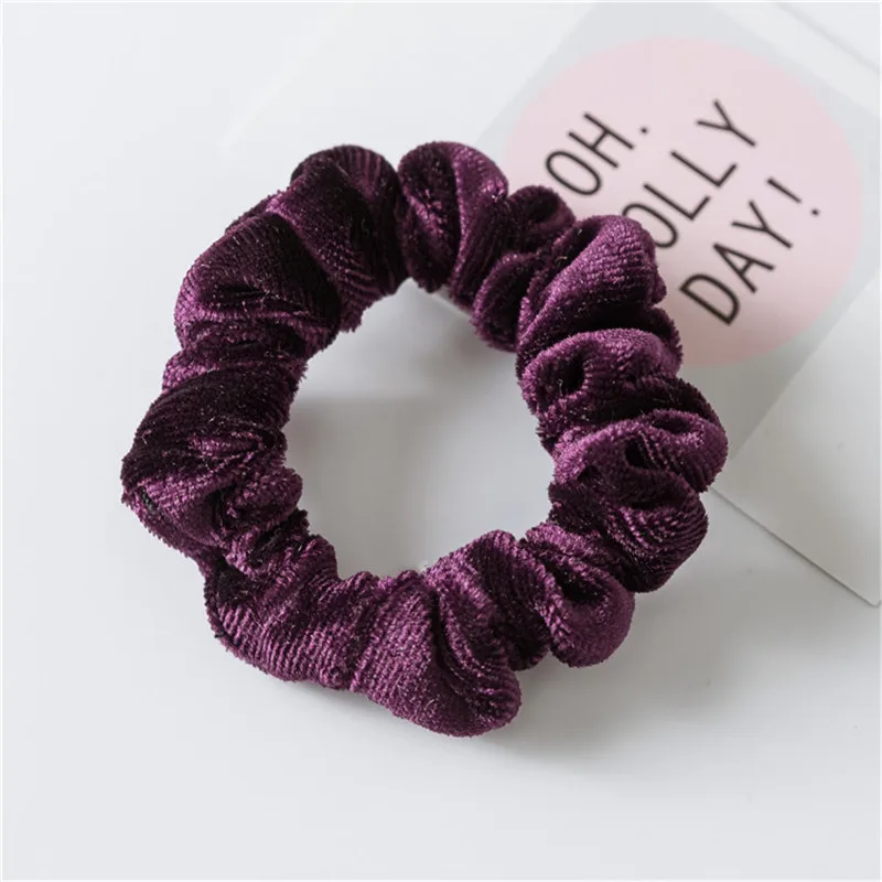 Purple Scrunchy Бархатные резинки для волос MISM 1 шт. для женщин/девочек с принтом в виде банта резиновые ленты эластичные резинки для волос ободок аксессуары для волос конский хвост держатели - Цвет: Purple Scrunchy