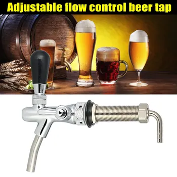 

Economical Beer Tap Faucet Adjustable G5/8 Long Shank Chrome Plating Anti-rust Flow Controller ds99