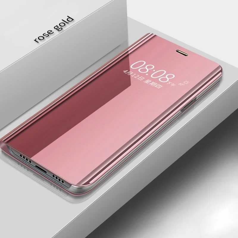 Pink Зеркальный флип-кейс чехол для iphone 8 зеркальный флип-стенд защита для iphone 6 6s 7 8 Plus простые жесткие чехлы для телефона с покрытием - Цвет: Pink