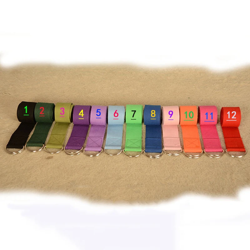 Yoga Stretch Strap D-Ring Buckle Belts Gym Fitness Equipment Women Shaped Weight Loss Tools Durable Cotton Exercise Belts Rope (22)