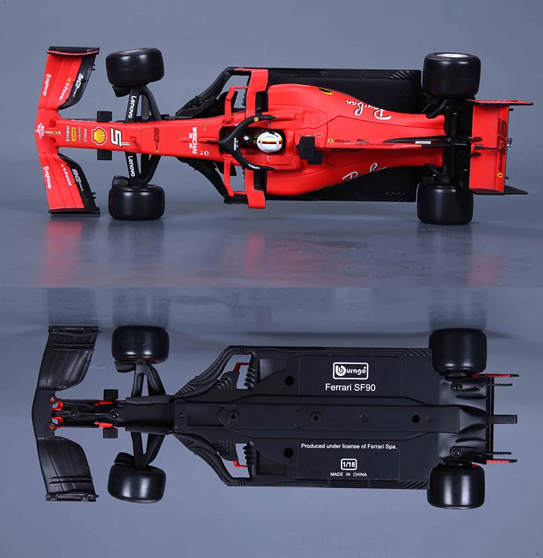 Burago 1/18 моделирование металлическая модель автомобиля игрушка для Ferrari F1 SF90 Формула одна литая металлическая модель игрушки Кими Райкконен с коробкой